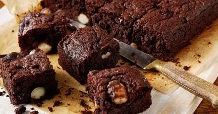 Chocolate, cranberry & macadamia brownies