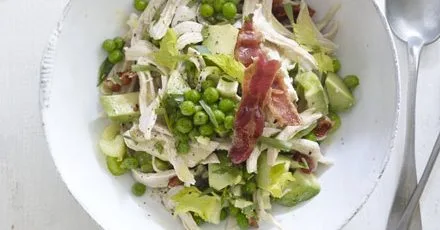Chopped tarragon, bacon & chicken salad