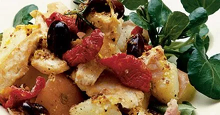 Картопля з куркою, обсмаженою на сковороді