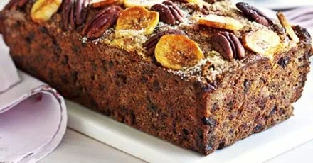 Date, banana & rum loaf cake