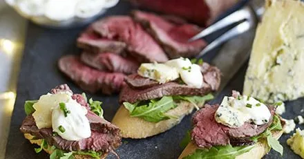 DIY British beef crostini