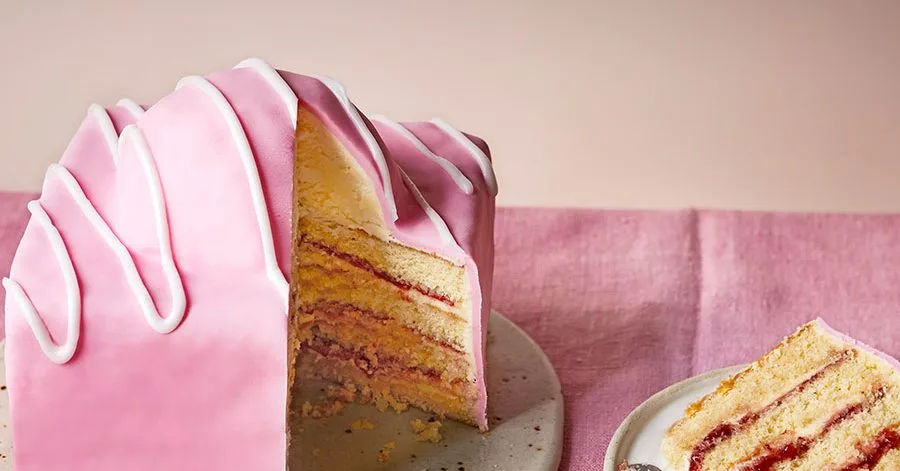 Giant fondant fancy cake