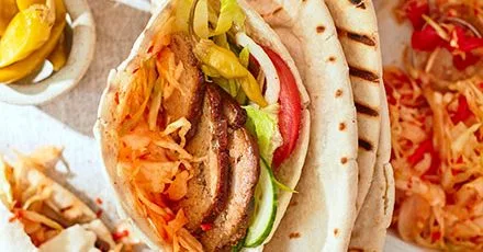 Homemade BBQ lamb doner kebab