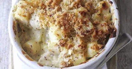 Honey-mustard parsnip & potato bake