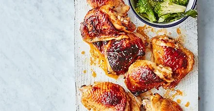 Honey & soy chicken with sesame broccoli