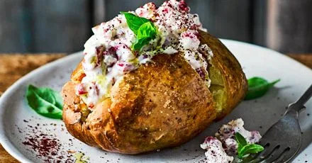 Jacket potato with whipped feta & sumac