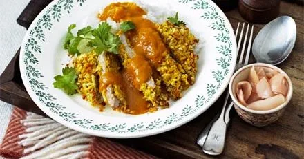 Каццу зі свининою та клейким рисом