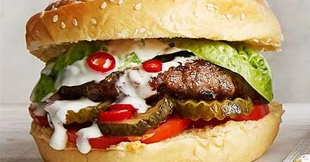 Lamb kebab burger