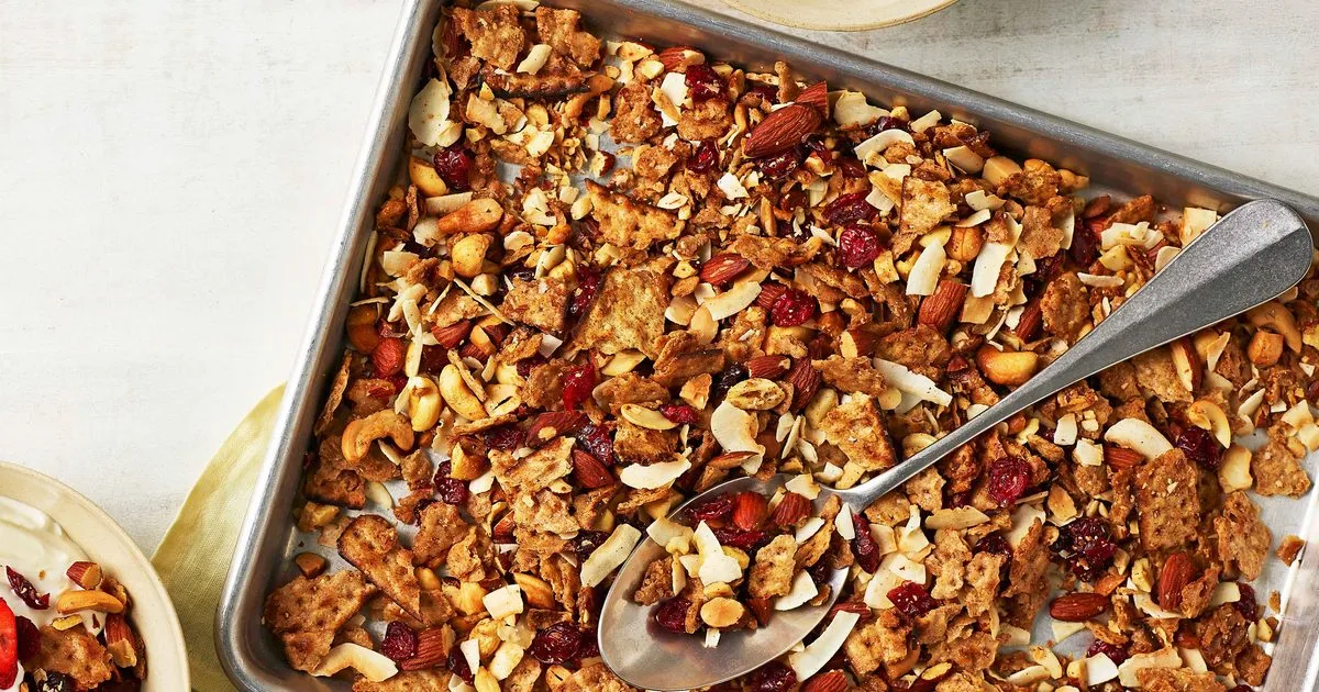 Matzo granola with coconut, cashew & cranberry