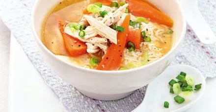 Miso chicken & rice soup