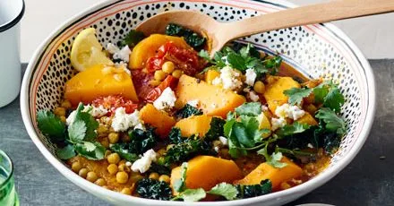 Moroccan chickpea, squash & cavolo nero stew