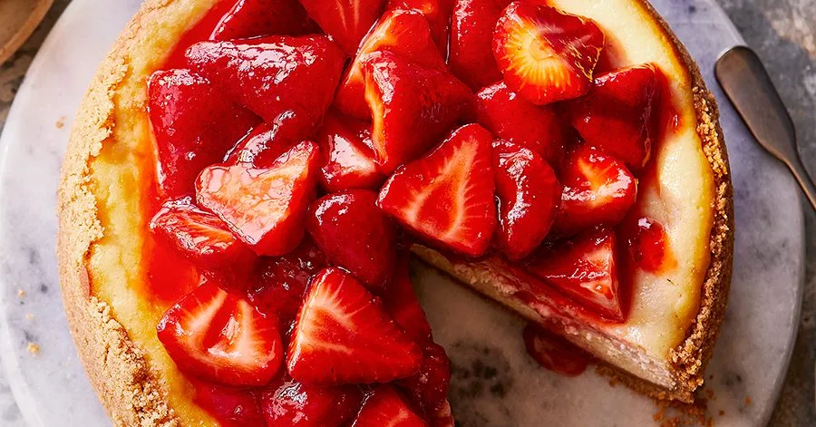 Next level baked strawberry cheesecake
