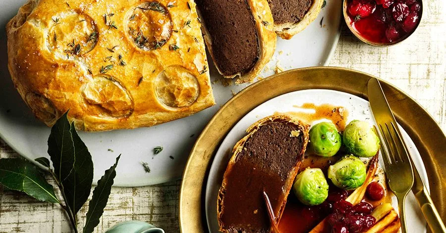 Next level vegan wellington with gravy