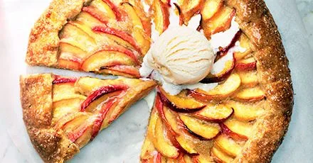 Peach galette with brown sugar crust