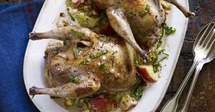 Roast pheasant with cider & bacon