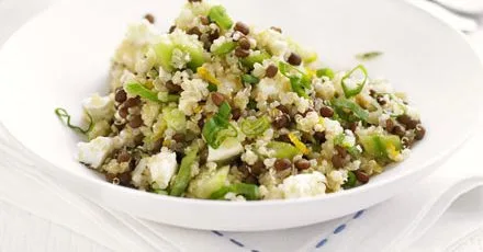 Quinoa, lentil & feta salad