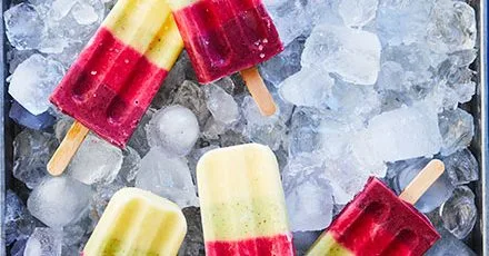 Rainbow fruit lollies
