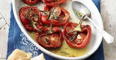 Roasted peppers with tomatoes & anchovies