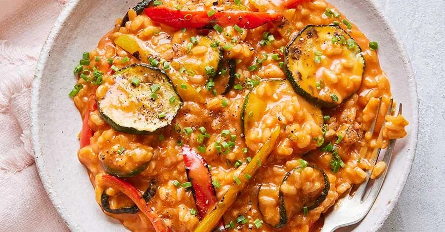 Ризотто з запеченими овочами та сиром