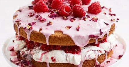 Rosewater & raspberry sponge cake