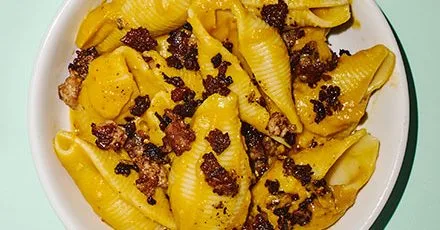 Sausage & butternut squash shells