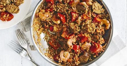 Sausage & prawn jambalaya