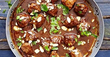 Sherry-braised pork cheeks