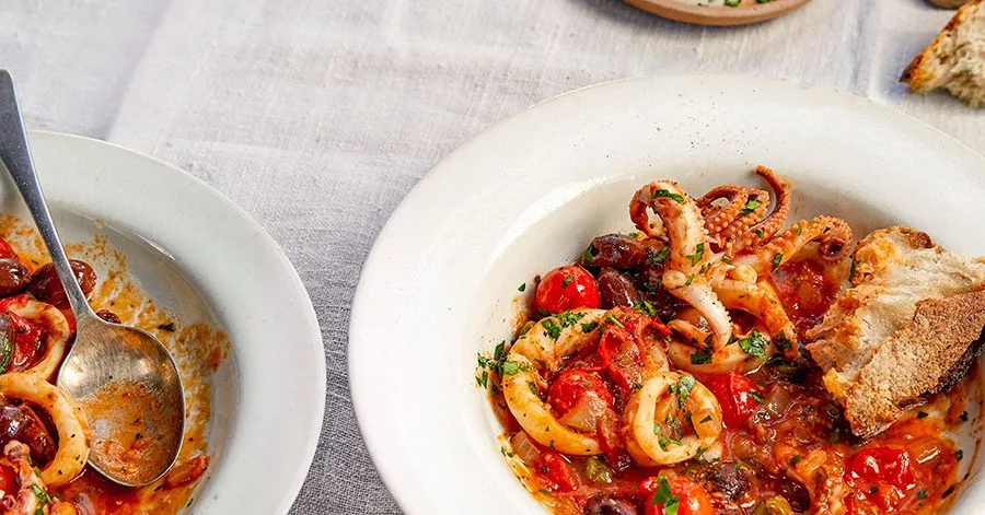 Slow-cooker puttanesca squid