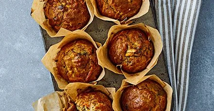 Spiced carrot & apple muffins
