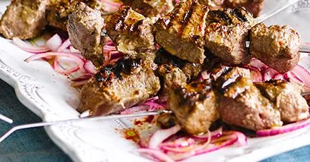 Spiced grilled lamb skewers