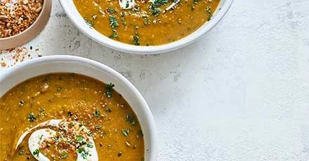 Spiced lentil & butternut squash soup