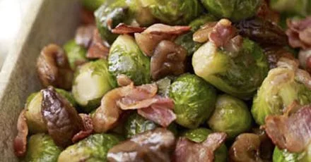 Sprouts with chestnuts & crisp pancetta