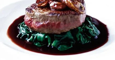 Steak in red wine sauce