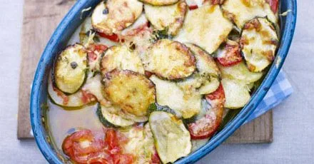 Summer courgette & tomato gratin