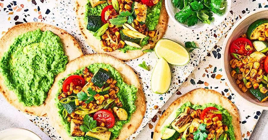Summer veg tostadas