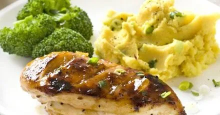 Tamarind chicken with golden mash