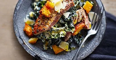 Tuna caesar with anchovies & cavolo nero