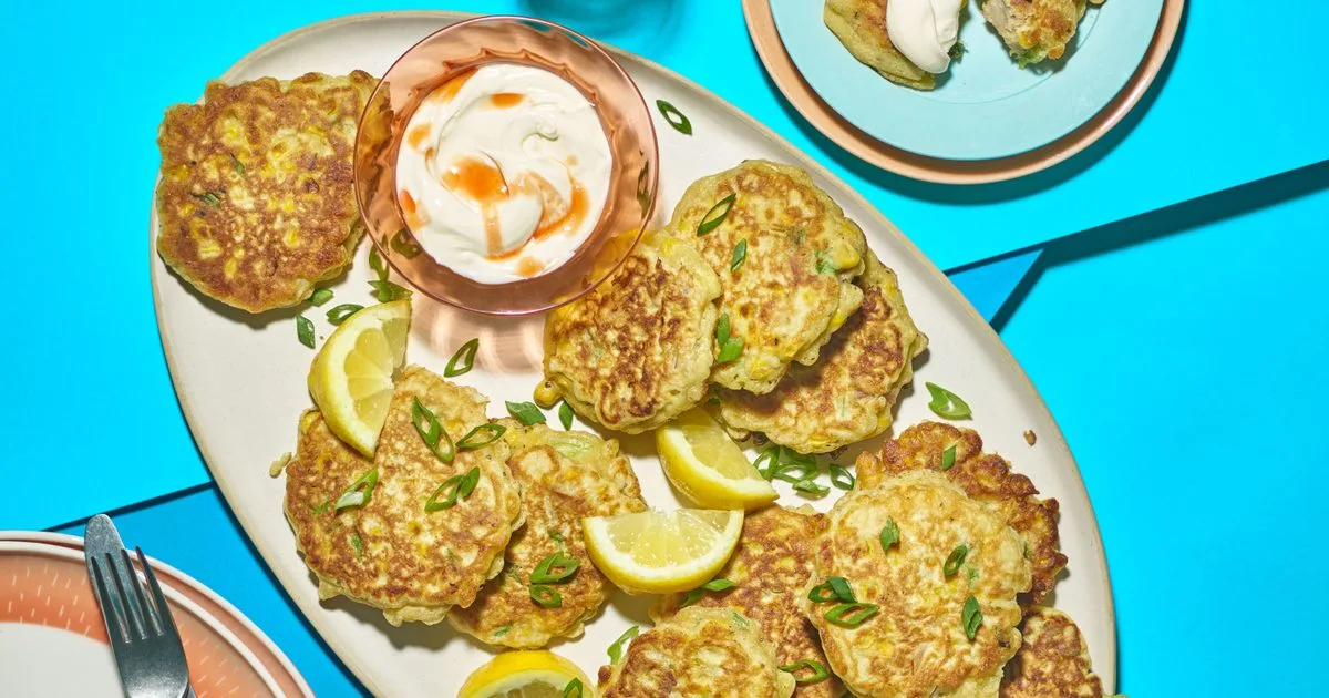 Tuna, spring onion & sweetcorn fritters