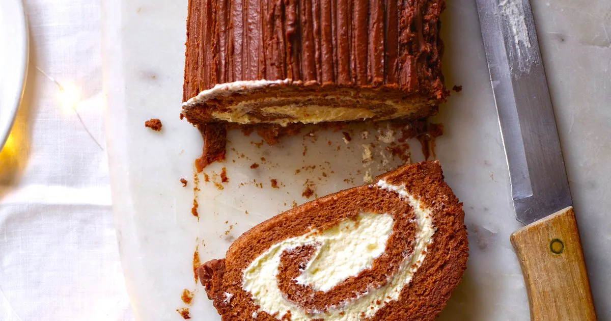 Vegan chocolate yule log