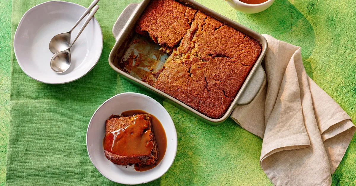 Vegan sticky toffee pudding