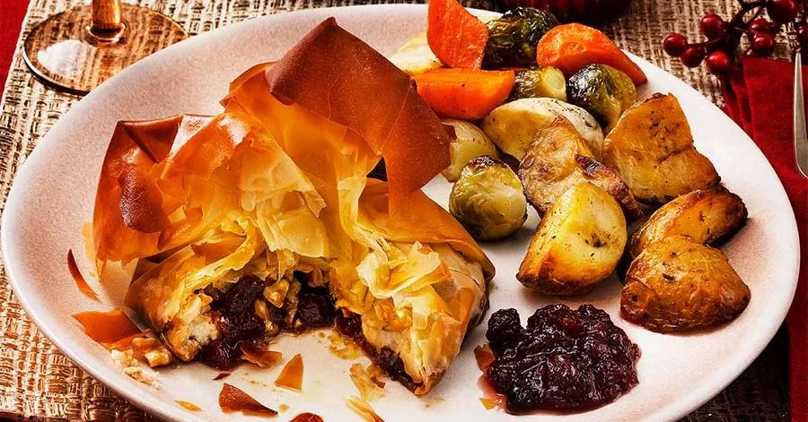 Veggie Christmas dinner for one