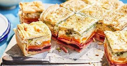 Veggie rainbow picnic pie