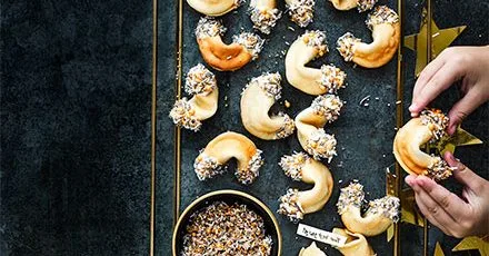 White chocolate fortune cookies