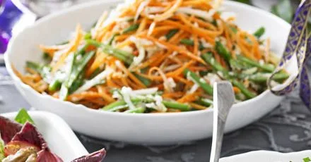 Winter slaw with warm celery seed dressing
