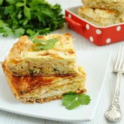 Пиріг з лаваша з сиром і зеленню